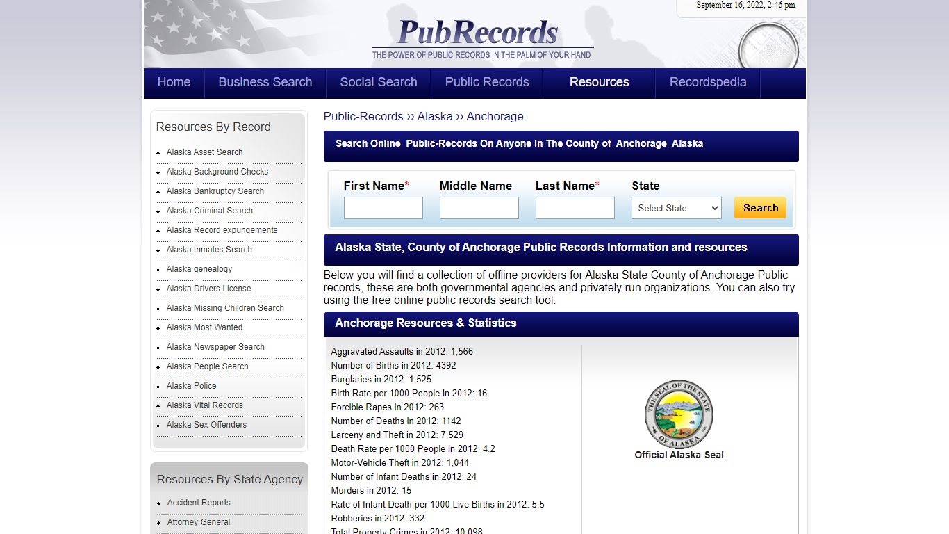 Anchorage County, Alaska Public Records - Pubrecords.com