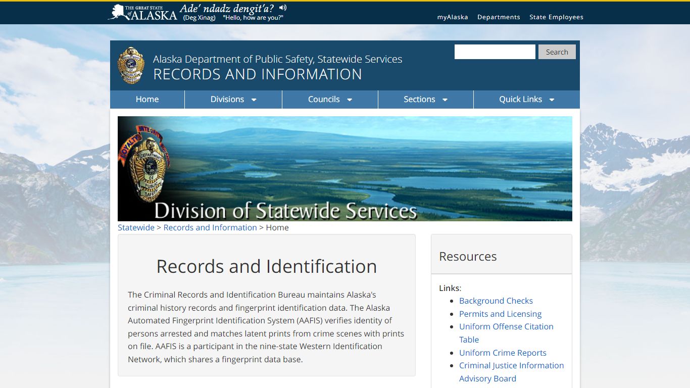 Records and Information - Alaska Department of Public Safety